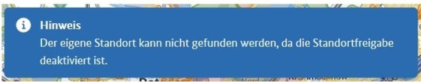 Meldung: Standortfreigabe ist deaktiviert